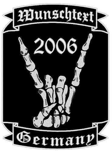 Back patch with French fry fork and custom text, 35cm!