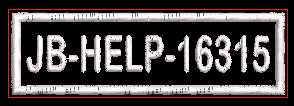 JB-012 Aufnäher rechteck rec1 10x3cm JB-HELP-16315