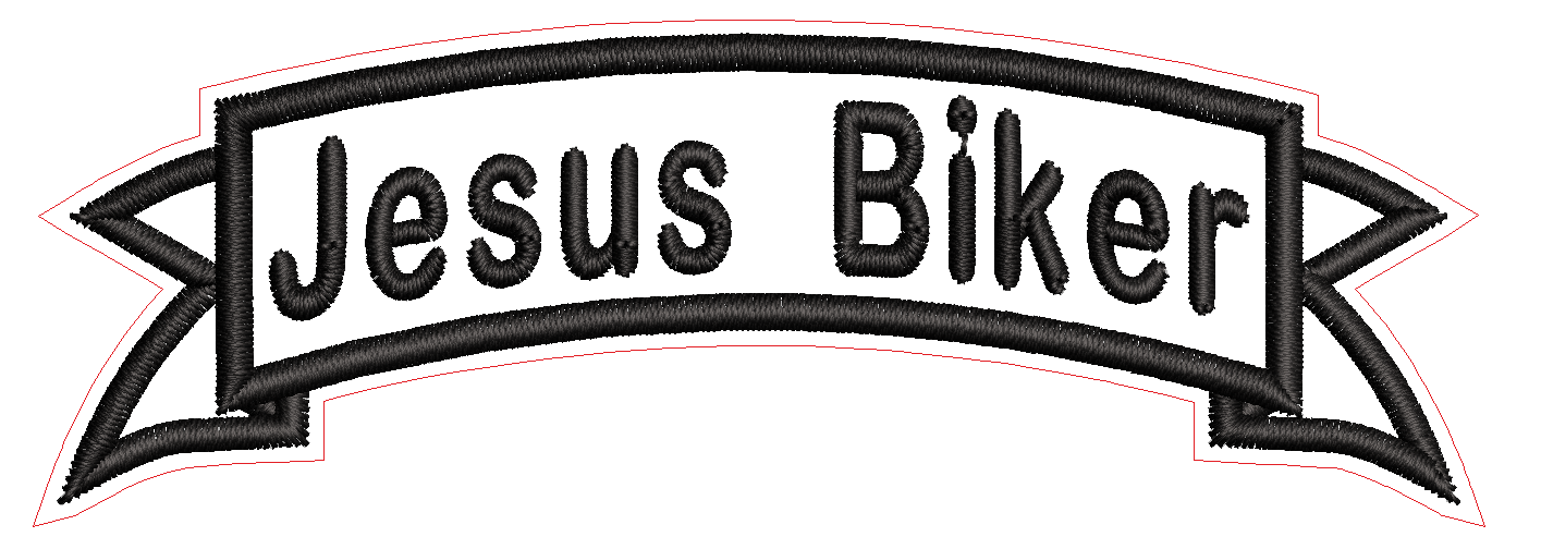 JB-016 Aufnäher obere Schwinge S1 10x3cm : Jesus Biker