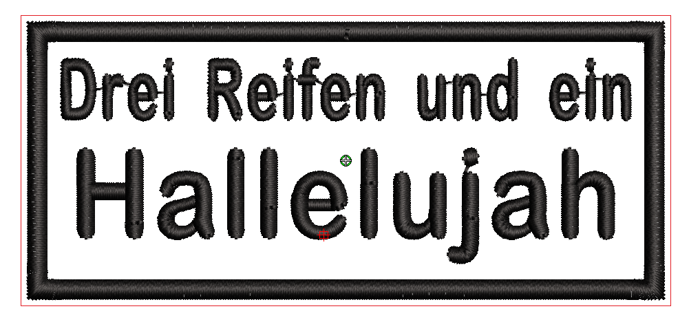 JB-023 Aufnäher rechteck Rec1 ca. 10x4cm : Drei Reifen und ein Halleluja