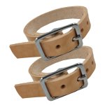 Leather straps 2-pack made from black cowhide