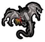embroidered backpatch dragon - skull