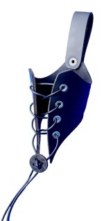 Trinkhornhalter "Flatter" aus schwarzem, echtem Leder - verschiedene Größen