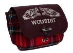 Rote Kilttasche / Gürteltasche "Wolfszeit" - mit bordeauxrotem Leder