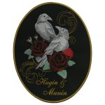 Gothic patch Hugin and Munin with rose 27x23cm