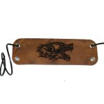 5cm Armband mit Wolfskopf - aus schwarzem, naturfarbenem oder brown used Rindsleder...