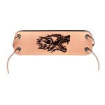 5cm Armband mit Wolfskopf - aus schwarzem, naturfarbenem oder brown used Rindsleder...