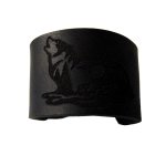 Armband 5cm mit Wolfsmotiv aus naturbelassenem oder schwarzem Rindsleder