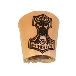 Leder-Armband 10cm aus Leder graviert mit Thors Hammer Mjölnir in schwarz oder Natur