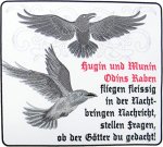 embroidered back patch Hugin and Munin rectangular 27 x 24cm