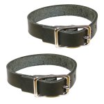 Leather straps 2-pack made from black cowhide