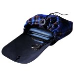 Blaue Kilttasche / Gürteltasche "Mjölnir" mit schwarzem Leder und weißer Gravur