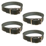 Leather straps 4-pack made from black cowhide