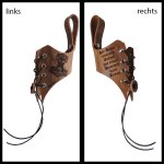 Drinking horn holder "Flatter" made of brown leather in used look engraved with "The Son of our God" - various sizes