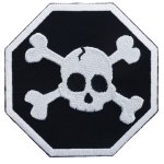 Patch "Pirate skull in stop sign" - approx. 10x10cm