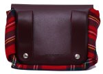 Rote Kilttasche / Gürteltasche "Mjölnir" mit rotem Leder und weißer Gravur