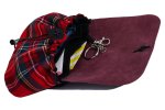 Rote Kilttasche / Gürteltasche "Mjölnir" mit rotem Leder und weißer Gravur