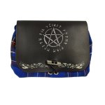 Gürteltasche in blau  "5 Elements" mit schwarzem Leder und Gravur
