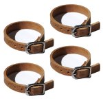 Leather straps 4-pack made from brown buffalo leather