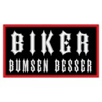 Slogan patch "BIKER - BUMSEN BESSER" - A rectangular patch with approx. 9.5x4cm