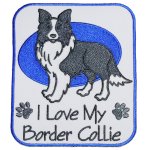 Patch "I Love My Border Collie" - Rec2 - approx. 13x15cm