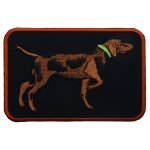 Patch "Pointing Dog" - A beautiful patch with a brown-black hunting dog - Rectangle Rec2 - approx. 12x8cm