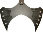 Wolfszeit Trinkhornhalter Flatter - Thor - aus echtem Leder graviert mit Mjölnir und Der Sohn unseres Gottes - in schwarz oder Natur