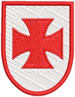 Knights Templar coat of arms - patch - completely embroidered approx. 8x6cm