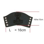 Leder-Armband 10cm aus Leder graviert mit Thors Hammer Mjölnir in schwarz oder Natur
