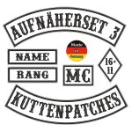 Patch set 25cm 6-piece +1, biker patches, custom text, design yourself, for your motorcycle jacket, 6 pieces