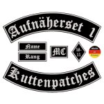 Patch set 35cm 6-piece +1, biker patches, custom text, design yourself, for your motorcycle jacket, 6 pieces