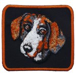 Patch "Beagle" - The head of a beagle in a rectangle - approx. 7.5x7cm