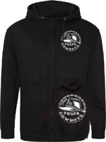 Zipper JH050 bedruckt VESPA COWBOYS - Hut - Brust klein - Rücken groß