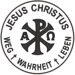 JB-025 Backpatch ca Ø26cm mit Text JESUS CHRISTUS & WEG WAHRHEIT LEBEN